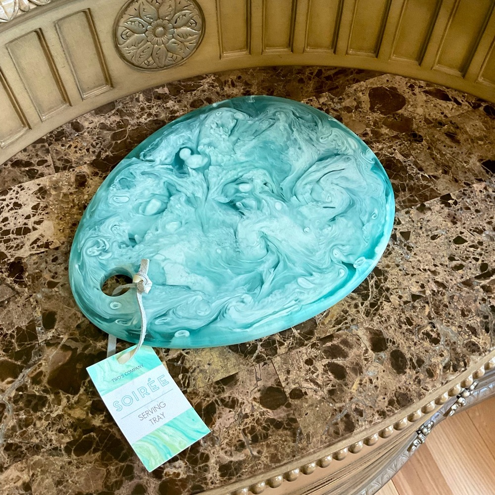 🐰Egg Shaped Marbled Serving Tray and Cutting Board